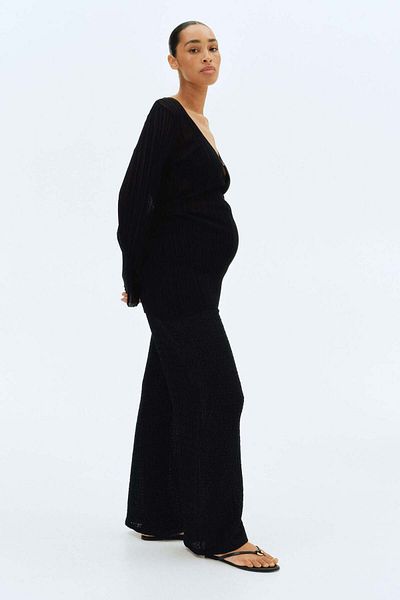 H&M MAMA Textured jersey trousers