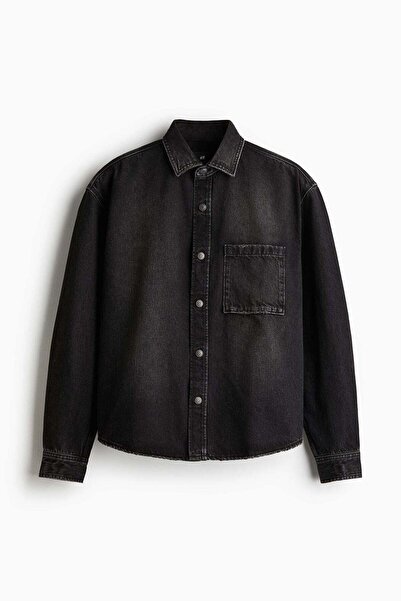 H&M قميص جينز بقصّة بوكسي فيت