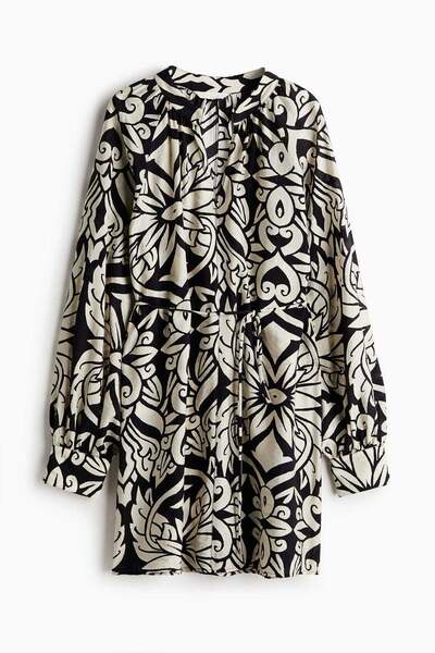 H&M فستان تونيك بحزام ربط