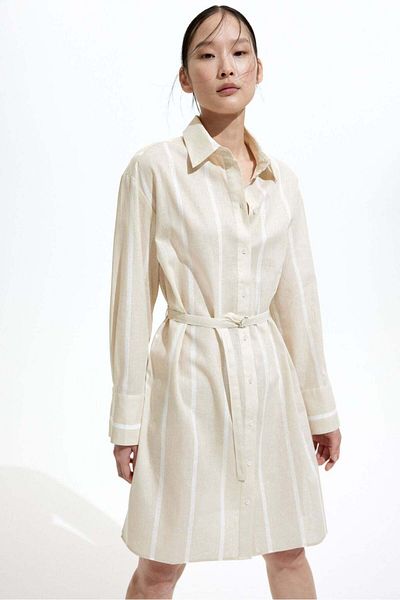 H&M Linen-blend Shirt Dress