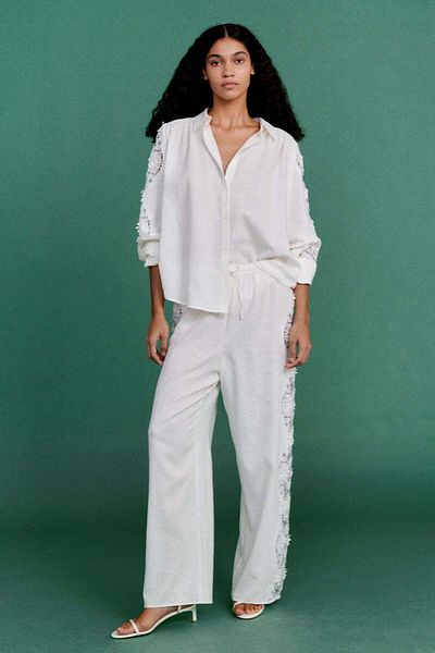 H&M Lace-inset trousers