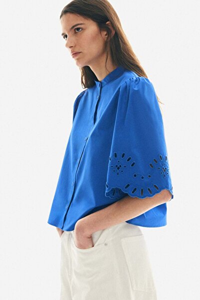 H&M Puff-sleeved cotton blouse