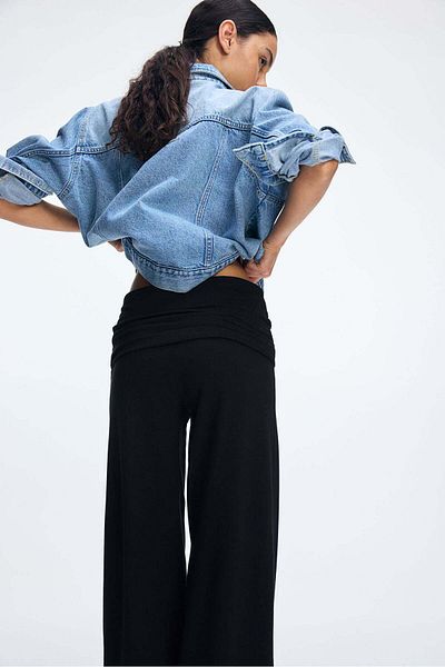 H&M Foldover-waist Jersey Trousers