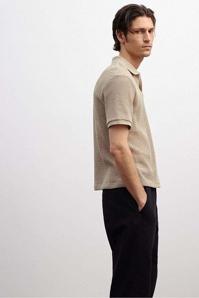 H&M Regular Fit Hole-knit polo shirt