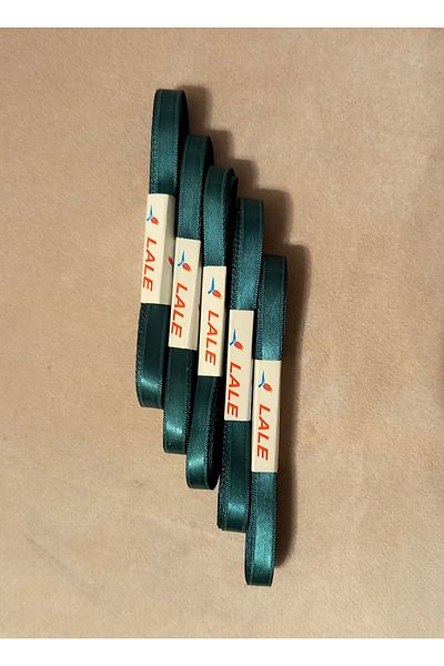 yörük tuhafiye Emerald Green 1 cm Satin Ribbon (5 Balls) Set Ribbon (5 X 10 Mt = 50 Meters)
