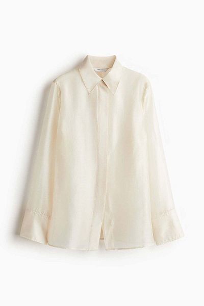 H&M Waisted sheer shirt