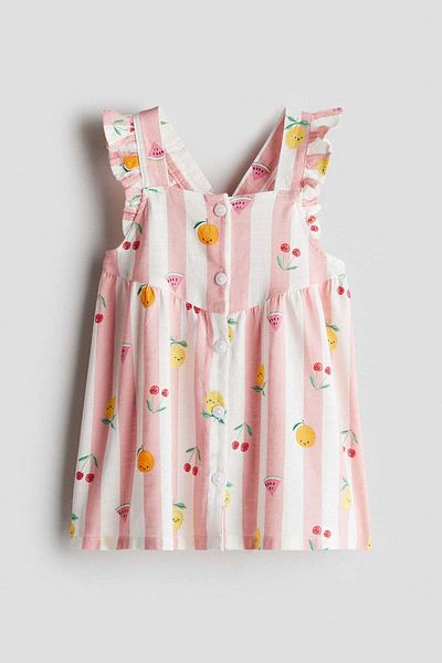 H&M Flounce-trimmed Cotton Dress