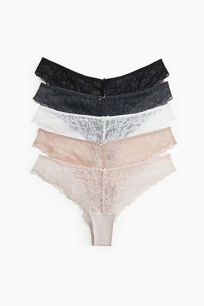 H&M 5-pack lace Brazilian briefs