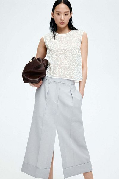 H&M Sheer Embroidered Top