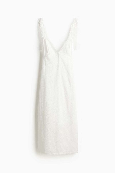 H&M Broderie anglaise tie-strap dress