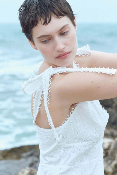 H&M Broderie anglaise tie-strap dress