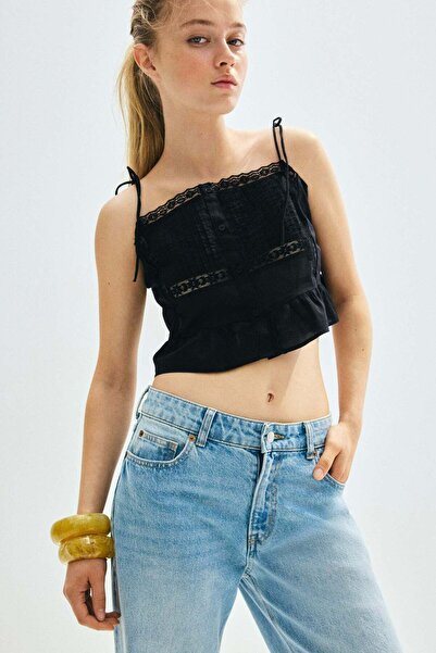 H&M Flounce-trimmed strappy top