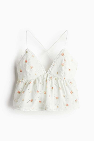 H&M Broderie anglaise strappy top