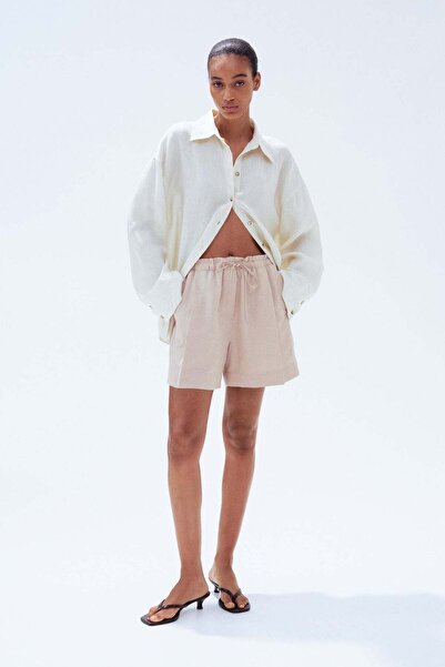 H&M Linen-blend drawstring shorts