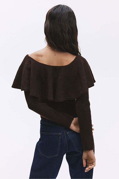 H&M Flounced off-the-shoulder jumper