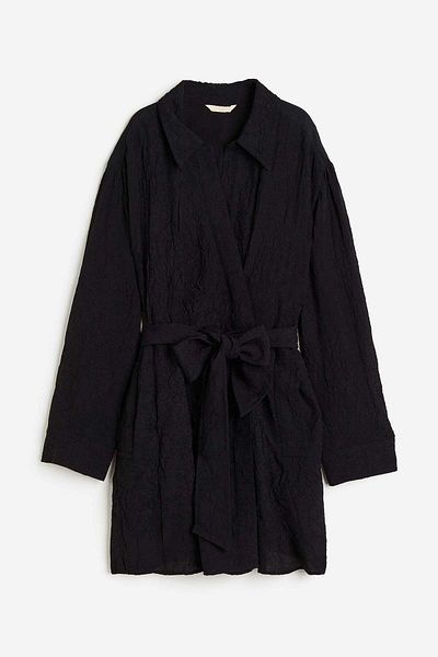 H&M Textured-weave wrap dress