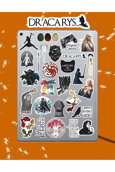 hediyenebak Thrones Games Series 4 Sticker Set |   Laptop Agenda Pc Tablet Phone Notebook Sticker Bullet