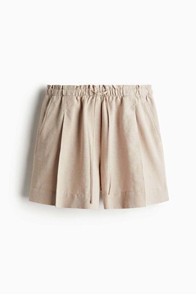 H&M Linen-blend drawstring shorts