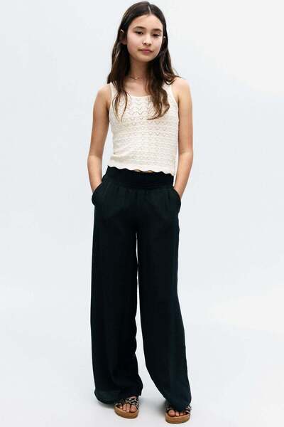 H&M Smocked Crinkled Trousers