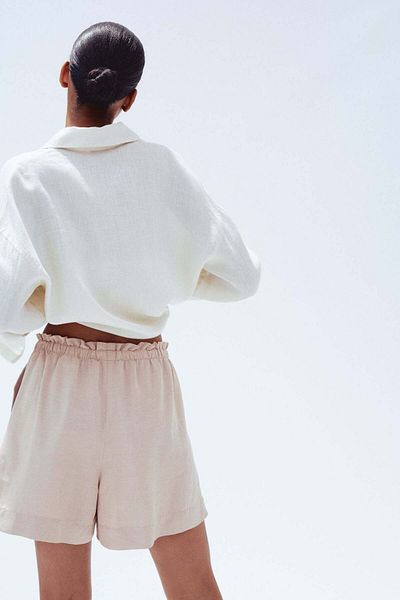 H&M Linen-blend Drawstring Shorts