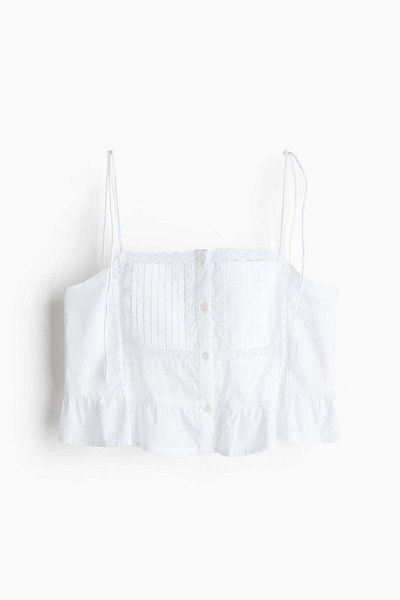 H&M Flounce-trimmed strappy top