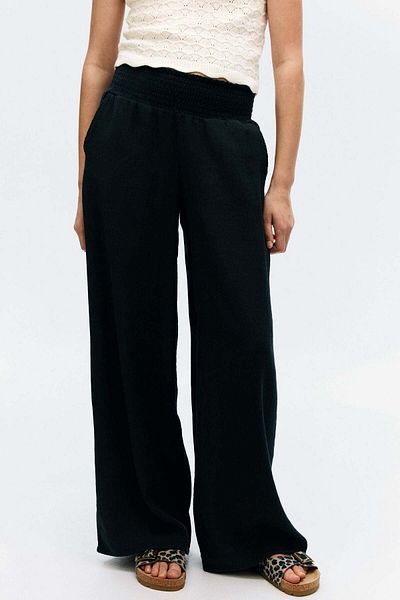 H&M Smocked Crinkled Trousers