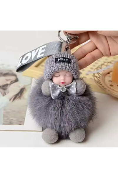 hdshop Hdsp Pompom Sleeping Baby Keychain - Bag Accessory