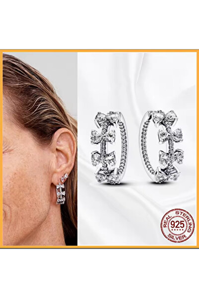 Hector&Co. Jewellery Gümüş Fiyonk Sıralı Halka Küpe