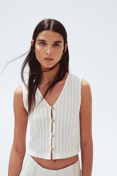 H&M Textured Jersey Waistcoat