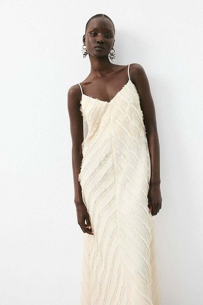 H&M Fringe-trimmed strappy dress