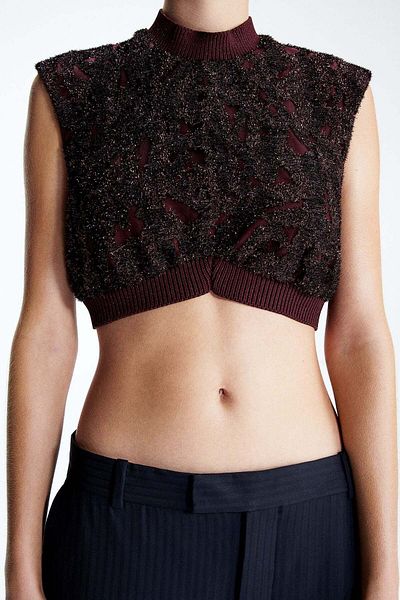 H&M Cropped glittery top