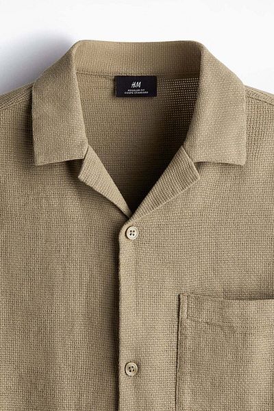H&M Regular Fit Textured Resort Shirt