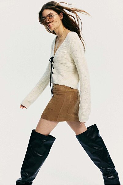 H&M Lacing-detail pointelle-knit cardigan