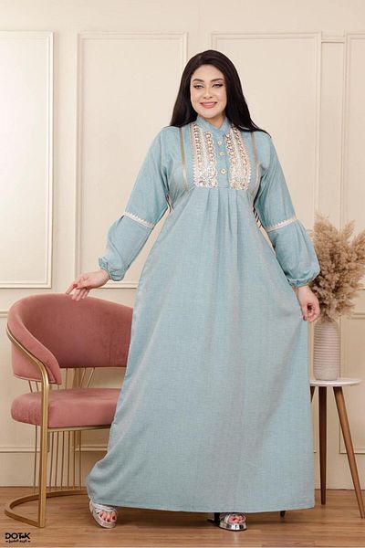 Generies Linen abaya made of light and comfortable linen material with an elegant and modern design, ideal for everyday use