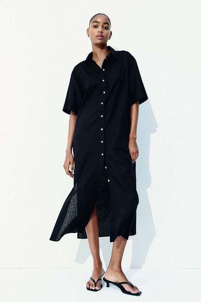 H&M Linen-blend shirt dress