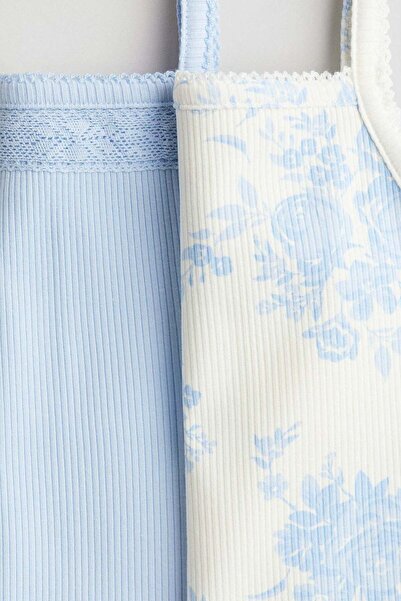 H&M قطعتان من القمصان القطنية ذات الأشرطة