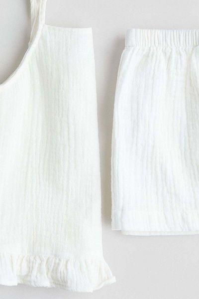 H&M 2-piece Cotton Strappy Top And Shorts Set