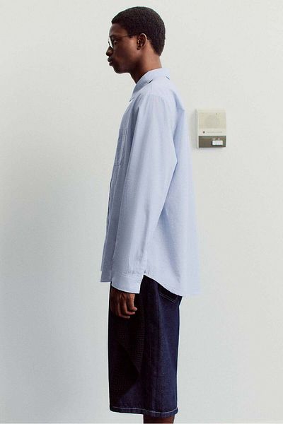 H&M Oversized Fit Seersucker Shirt