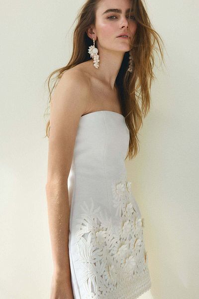 H&M Appliquéd Bandeau Dress