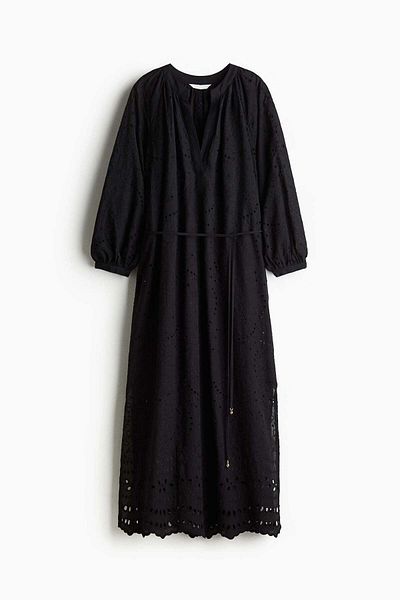 H&M Broderie anglaise tie-belt dress