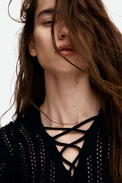 H&M Lacing-detail Hooded Dress