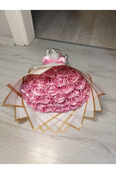 MEDUSAART Dekoratif Saten Kurdele Solmayan Özel Hediye 30'lu Gül Çiçek İsteme Buketi