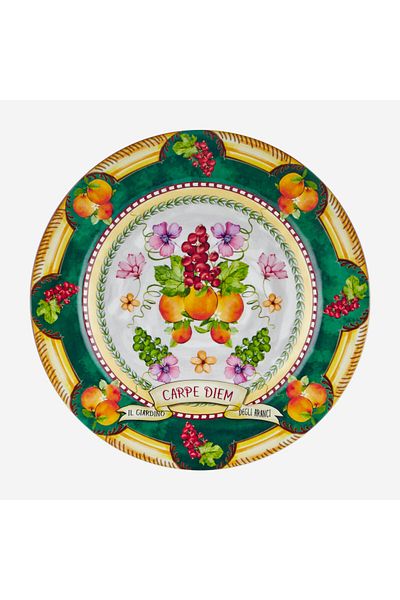 CHIARA ALESSI Carpe Diem Green Melamine Dinner Plate 28 cm