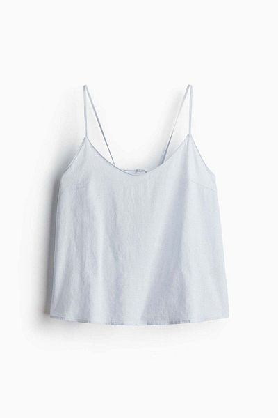 H&M Linen-blend strappy top