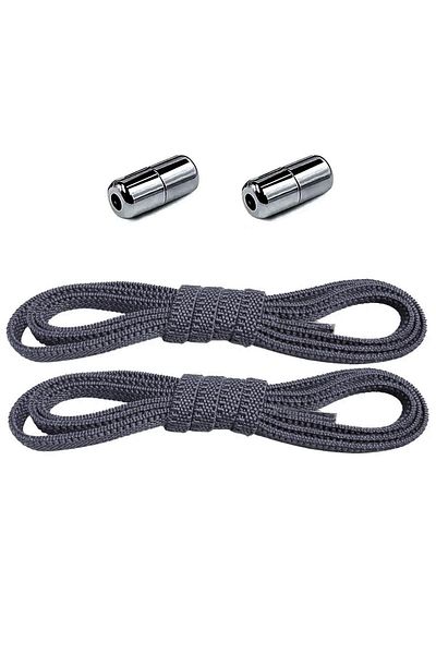 hapshoe Adjustable 1 Pair Dark Gray Screw Capsule End 6 mm Rubber Practical Laces