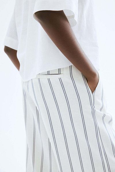 H&M Wide linen-blend trousers