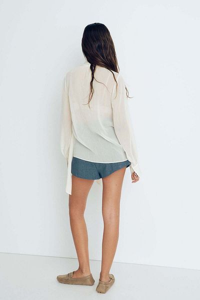 H&M Tie-neck chiffon blouse