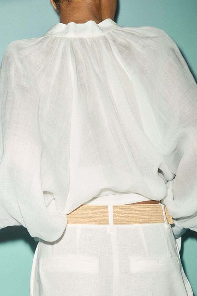 H&M Linen-blend belted shorts