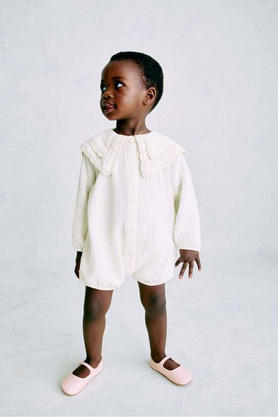 H&M Cotton muslin romper suit