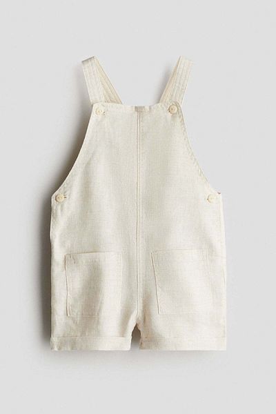 H&M Linen dungaree shorts